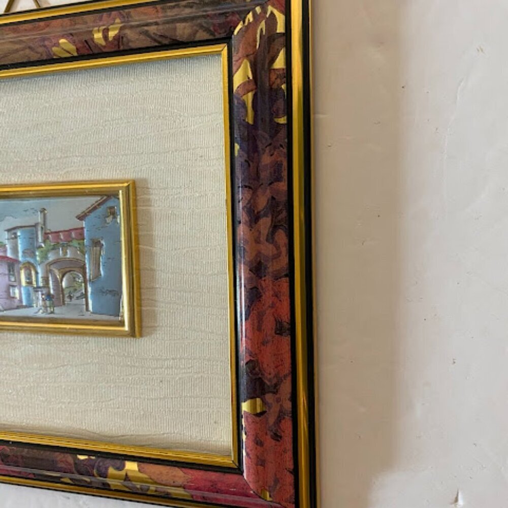 Creazioni Artistiche Franciacorta Italian Village Scene Miniature Framed Art - Picture 8 of 10